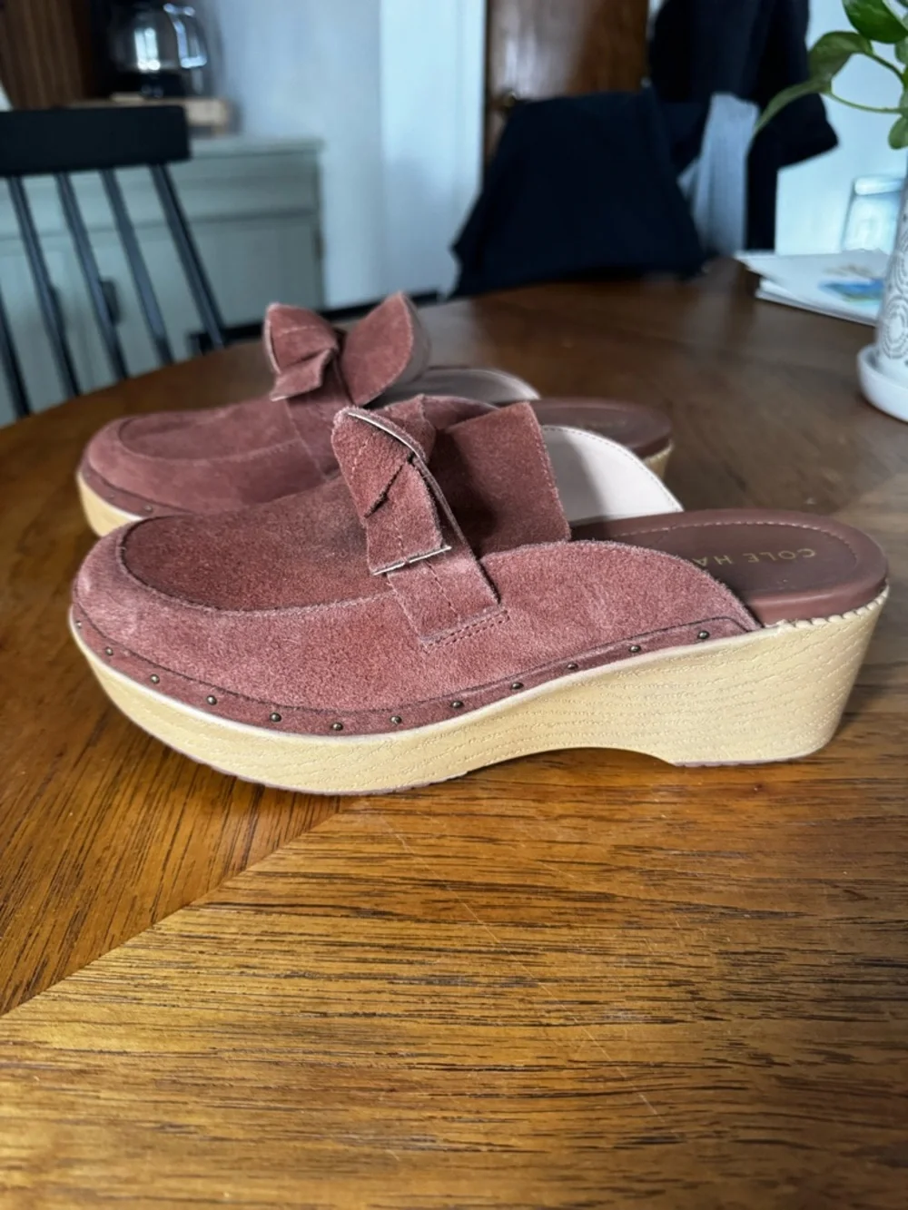 Cole Haan Suede Platform Mule in Rosewood - Picture 4 of 8